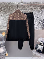 Louis Vuitton Monogram Block Technical Jersey Tracksuit Black