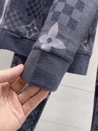Louis Vuitton Monogram Patchwork Technical Jersey Tracksuit Grey Blue