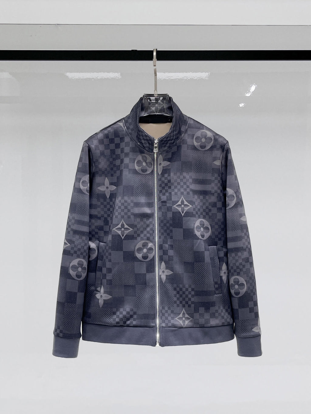 Louis Vuitton Monogram Patchwork Technical Jersey Tracksuit Grey Blue