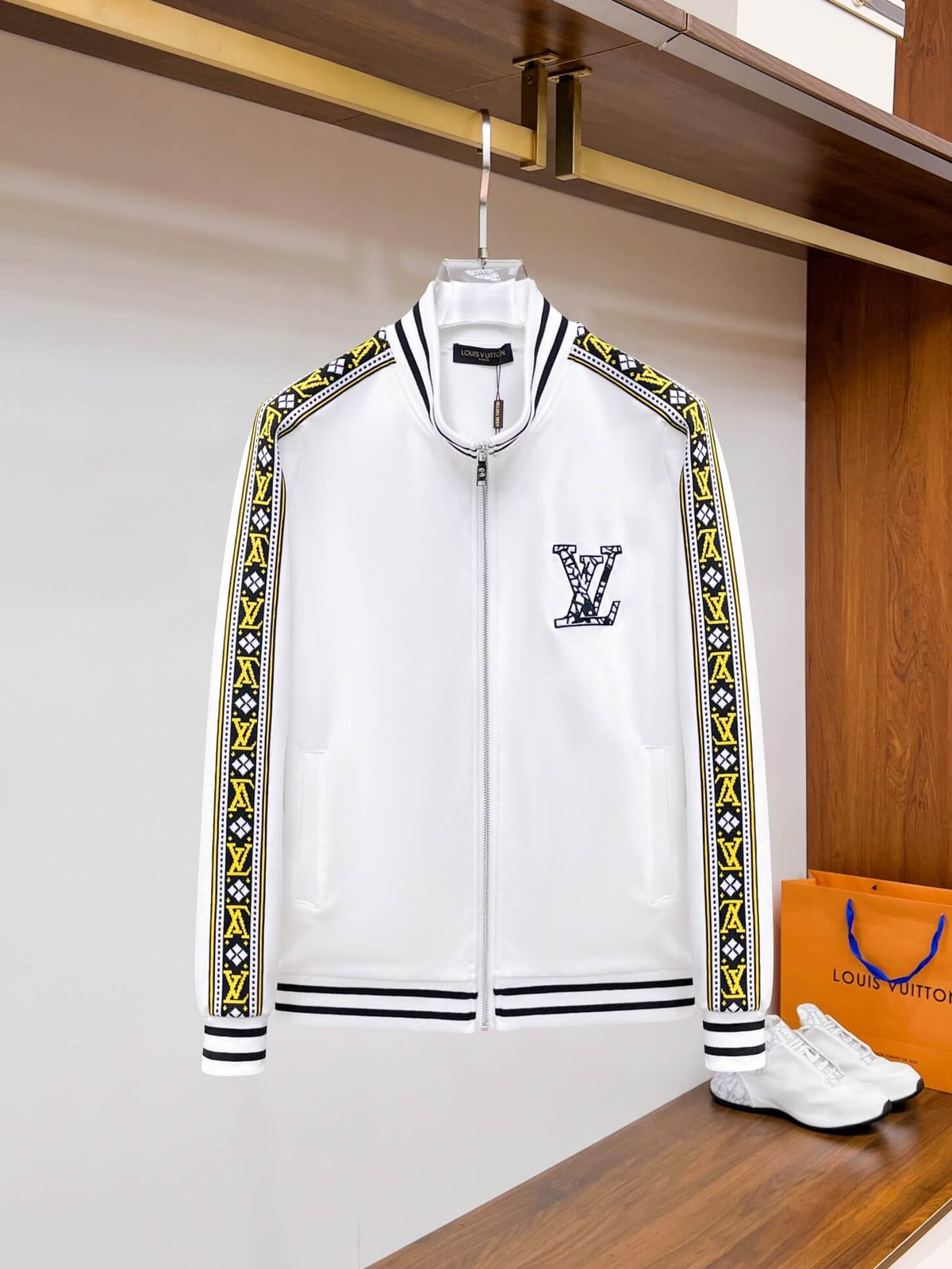 Louis Vuitton Oversized LV Patch Monogram Tape Tracksuit White