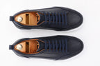 Luxurious Navy Blue Leather Sneakers