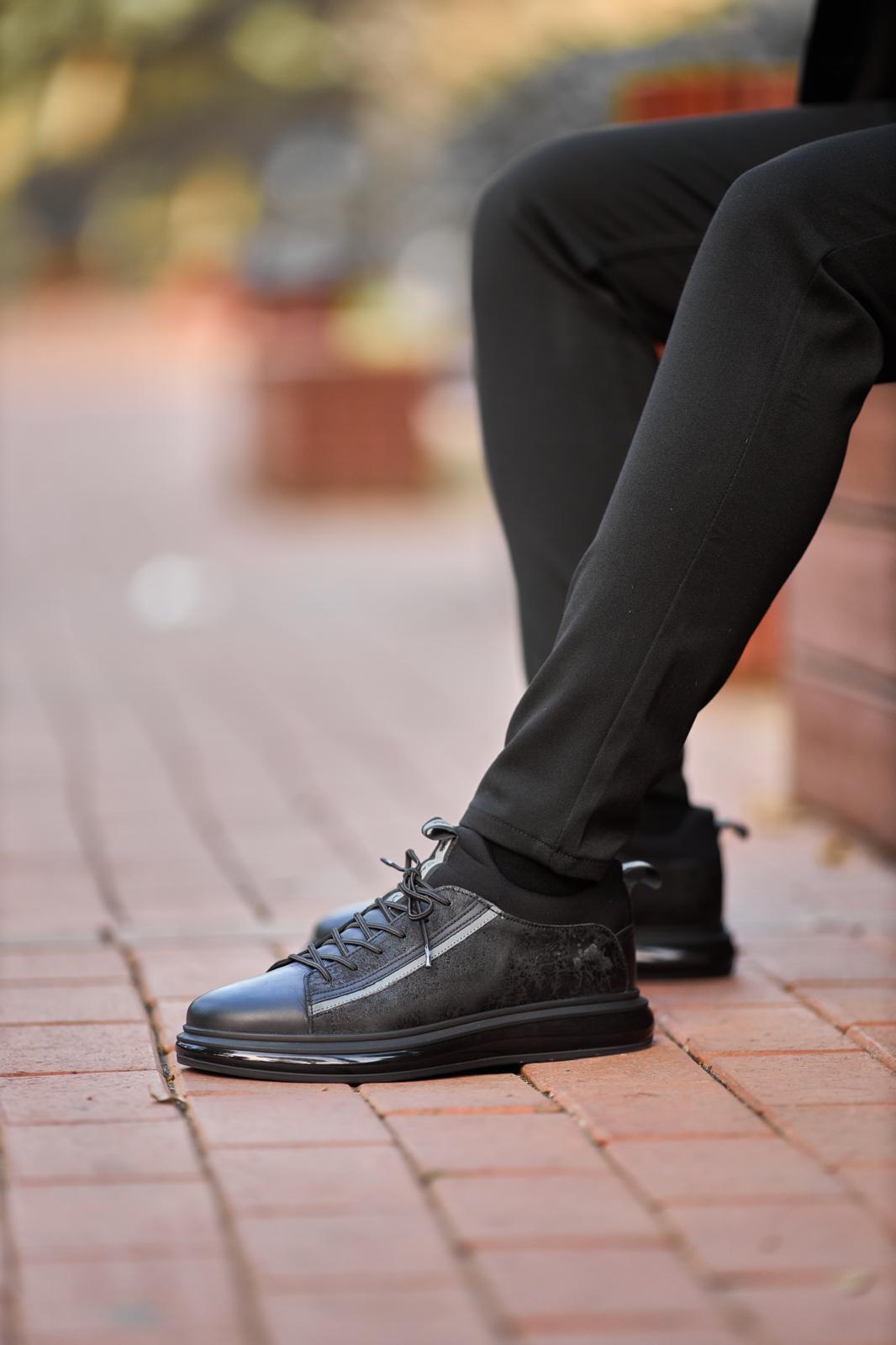 Monza Tech Runner — Black Leather Air Sole