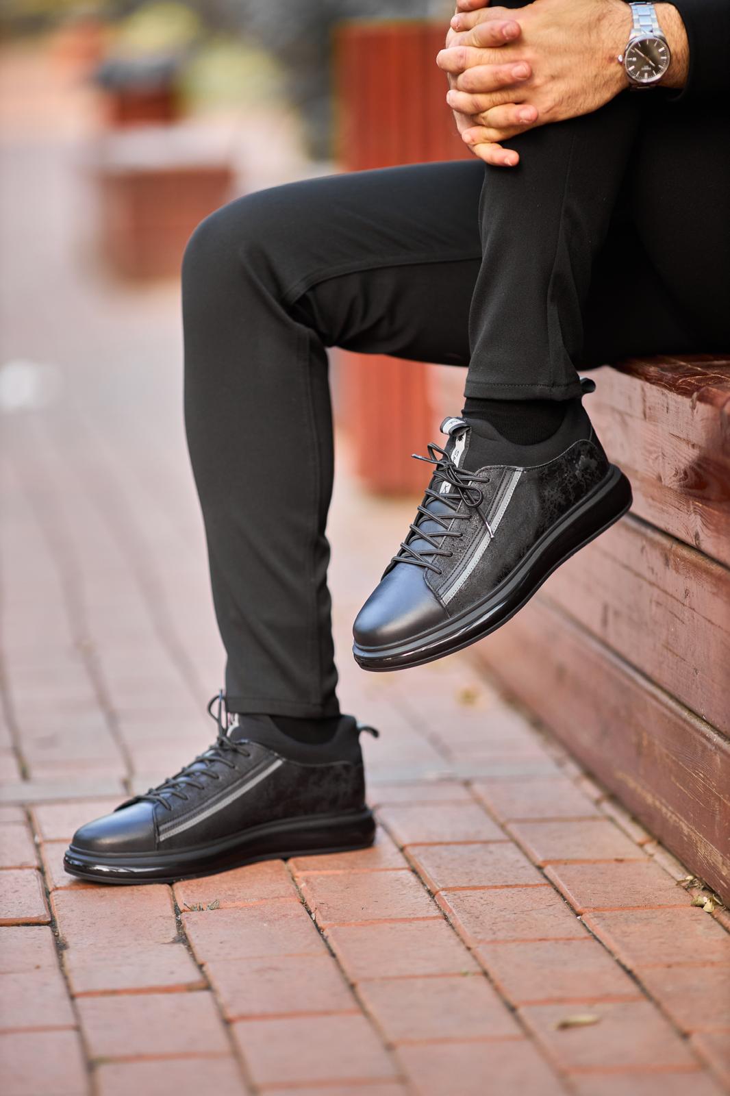 Monza Tech Runner — Black Leather Air Sole