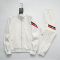Moncler Tricolor Striped Patch Technical Tracksuit White