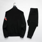 Moncler Tricolor Striped Patch Tracksuit Black Technical Jersey