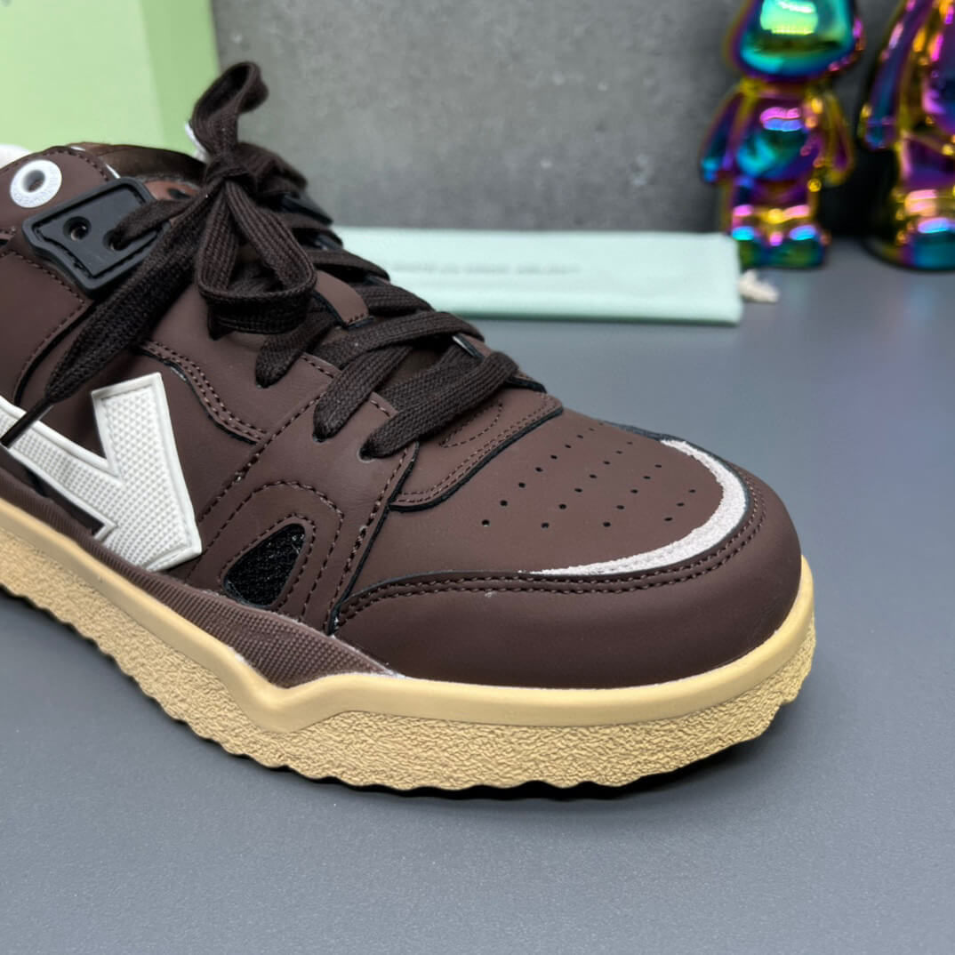 Off-White Brown Beige Sponge Mid Top Sneaker