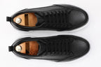 Onyx Luxe Black Leather Sneakers - Elegant Men's Footwear