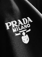 Prada Linea Rossa Tracksuit Set - Black Technical Knit Cargo Jacket & Joggers