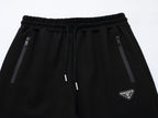 Prada Linea Rossa Tracksuit Set - Black Technical Knit Zip Jacket & Pants