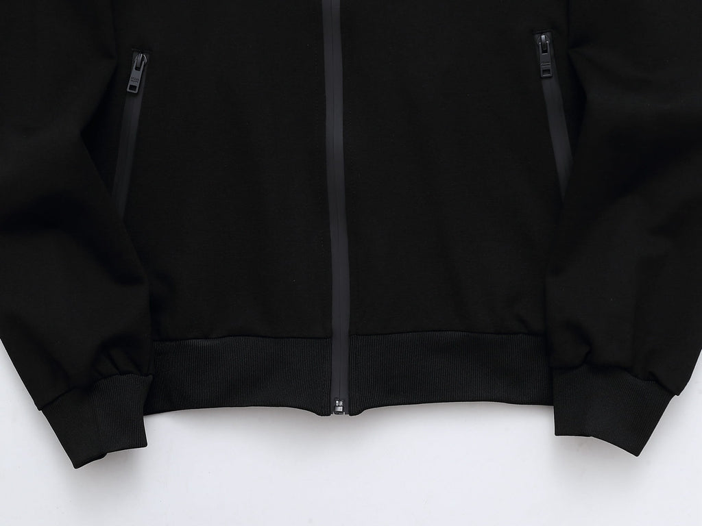 Prada Linea Rossa Tracksuit Set - Black Technical Knit Zip Jacket & Pants