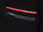 Prada Linea Rossa Tracksuit Set - Black Technical Knit Zip Jacket & Pants