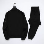 Prada Linea Rossa Tracksuit Set - Black Technical Knit Zip Jacket & Pants