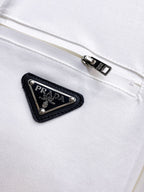 Prada Linea Rossa White Tracksuit Set - Technical Knit Zip-Up Hoodie & Jogger Suit