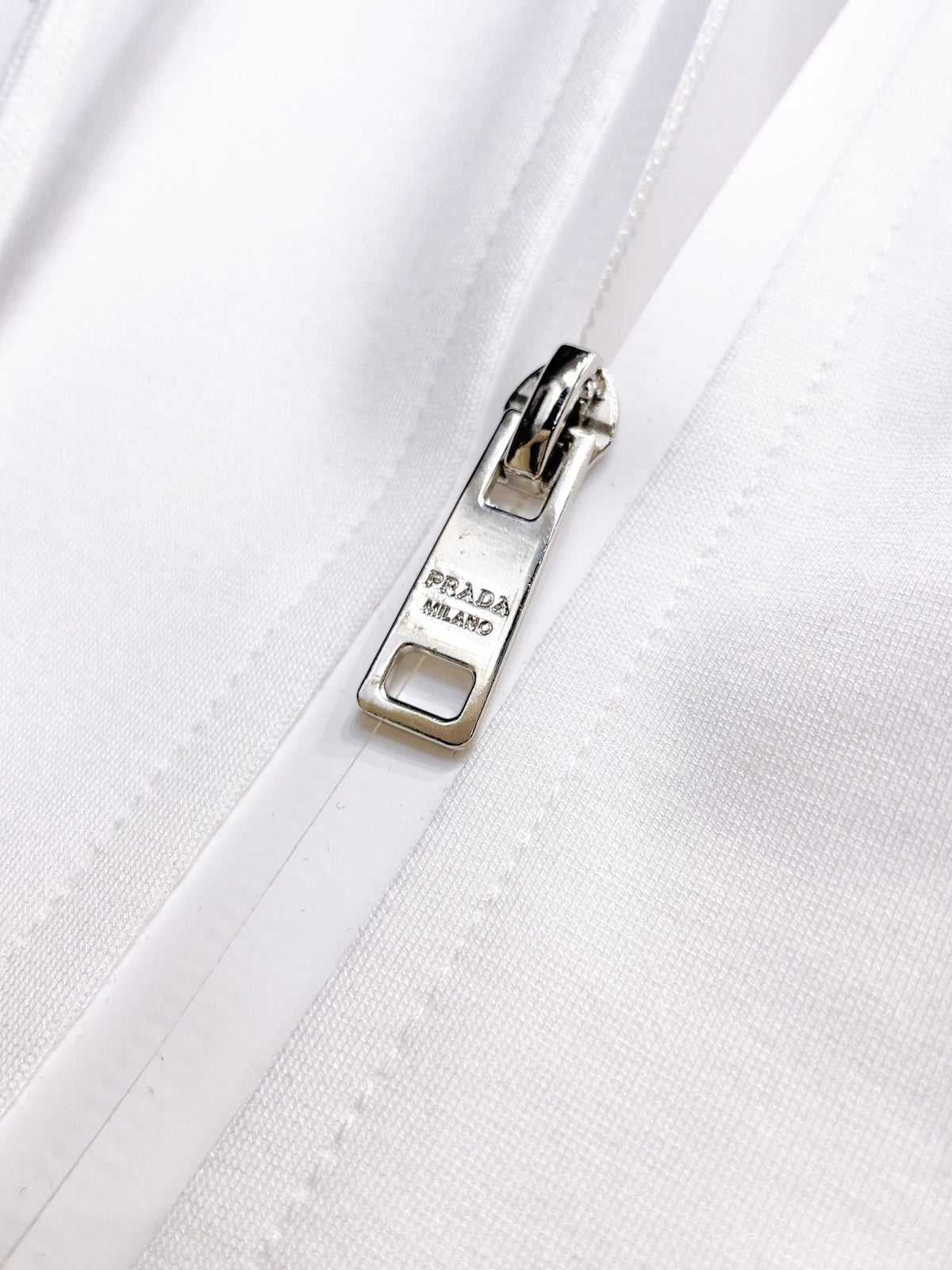 Prada Linea Rossa White Tracksuit Set - Technical Knit Zip-Up Hoodie & Jogger Suit