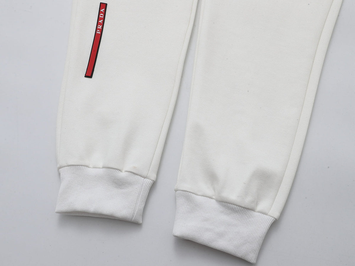 Prada Linea Rossa Tracksuit Set - White Technical Knit Zip Jacket & Pants