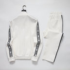 Prada Milano Logo Side Band Technical Jersey Tracksuit White