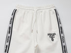 Prada Milano Logo Side Band Technical Jersey Tracksuit White