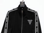 Prada Milano Logo Side Band Technical Jersey Jacket Black