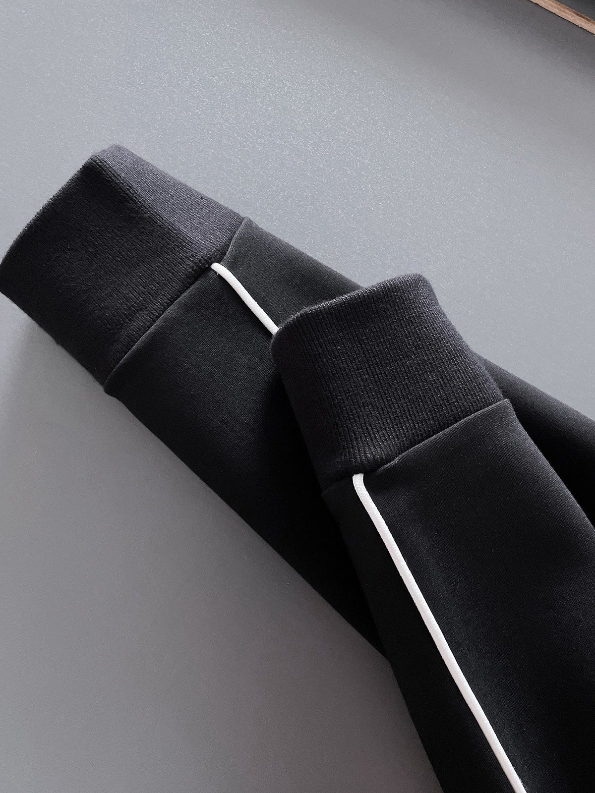 Prada Milano Tracksuit Set - Black Technical Knit Piping Zip Jacket & Pants