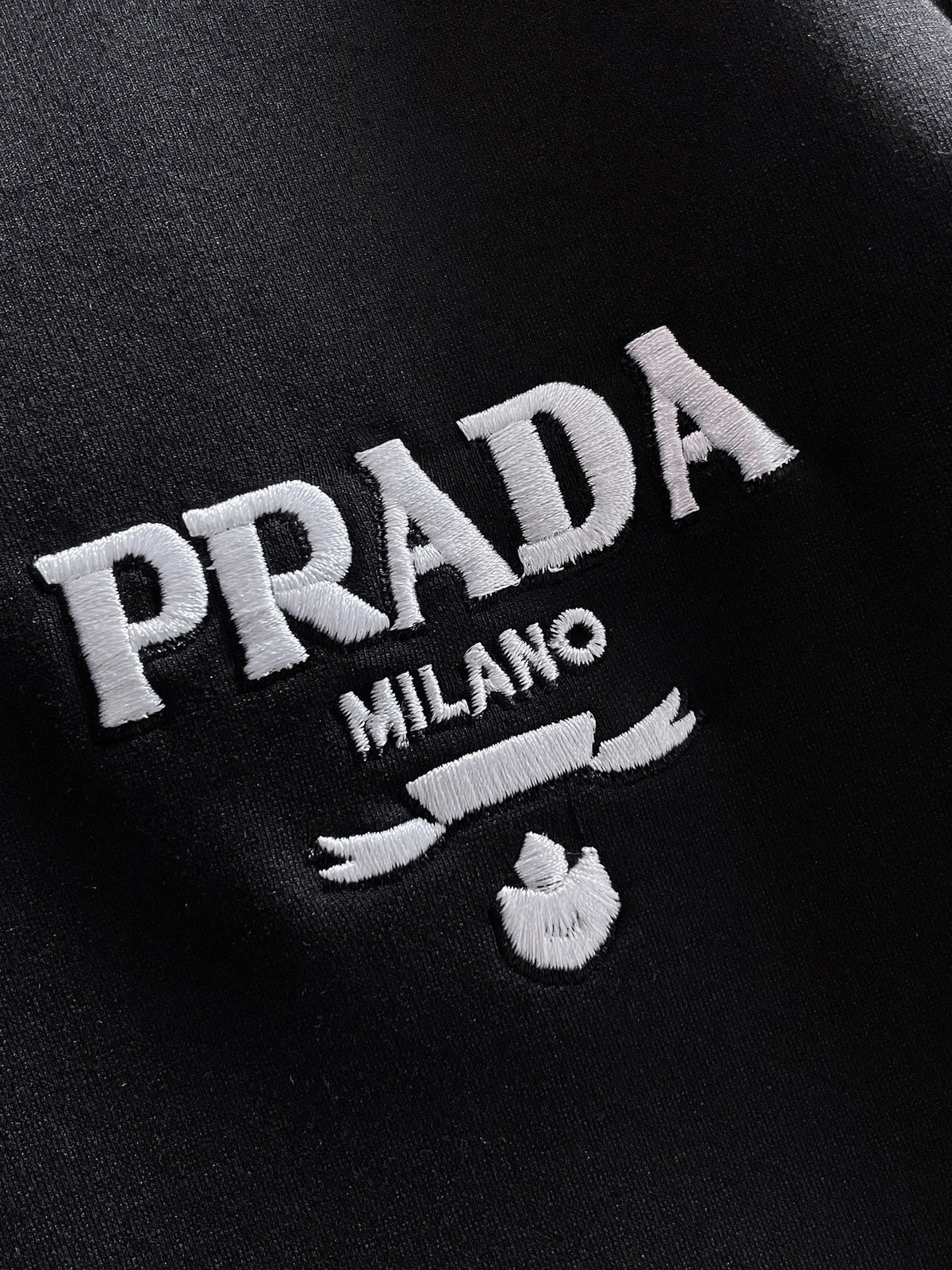 Prada Milano Tracksuit Set - Black Technical Knit Piping Zip Jacket & Pants