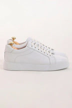 Pristine Luxe White Leather Sneakers - Luxury Comfort for Every Occasion