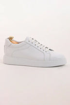 Pristine Luxe White Leather Sneakers - Luxury Comfort for Every Occasion