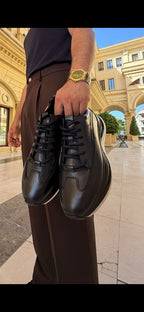 Torino Leather Runner — Black