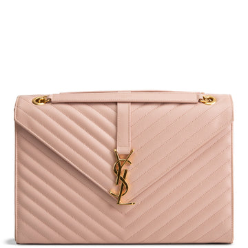 Blush Pink Matelassé Chain Shoulder Bag