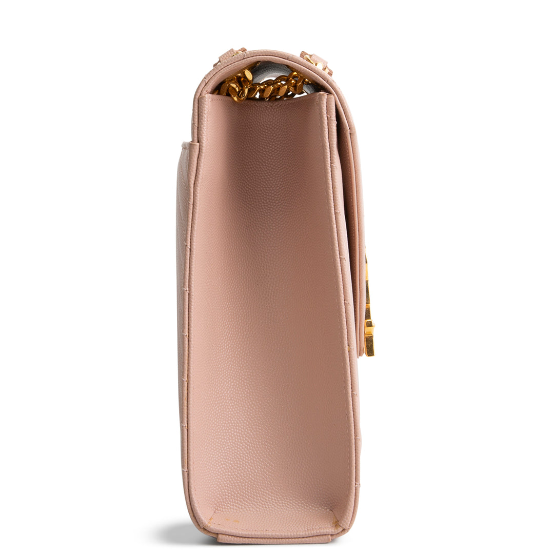 Blush Pink Matelassé Chain Shoulder Bag