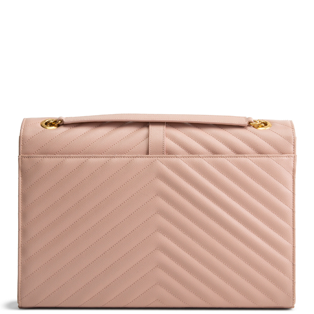 Blush Pink Matelassé Chain Shoulder Bag