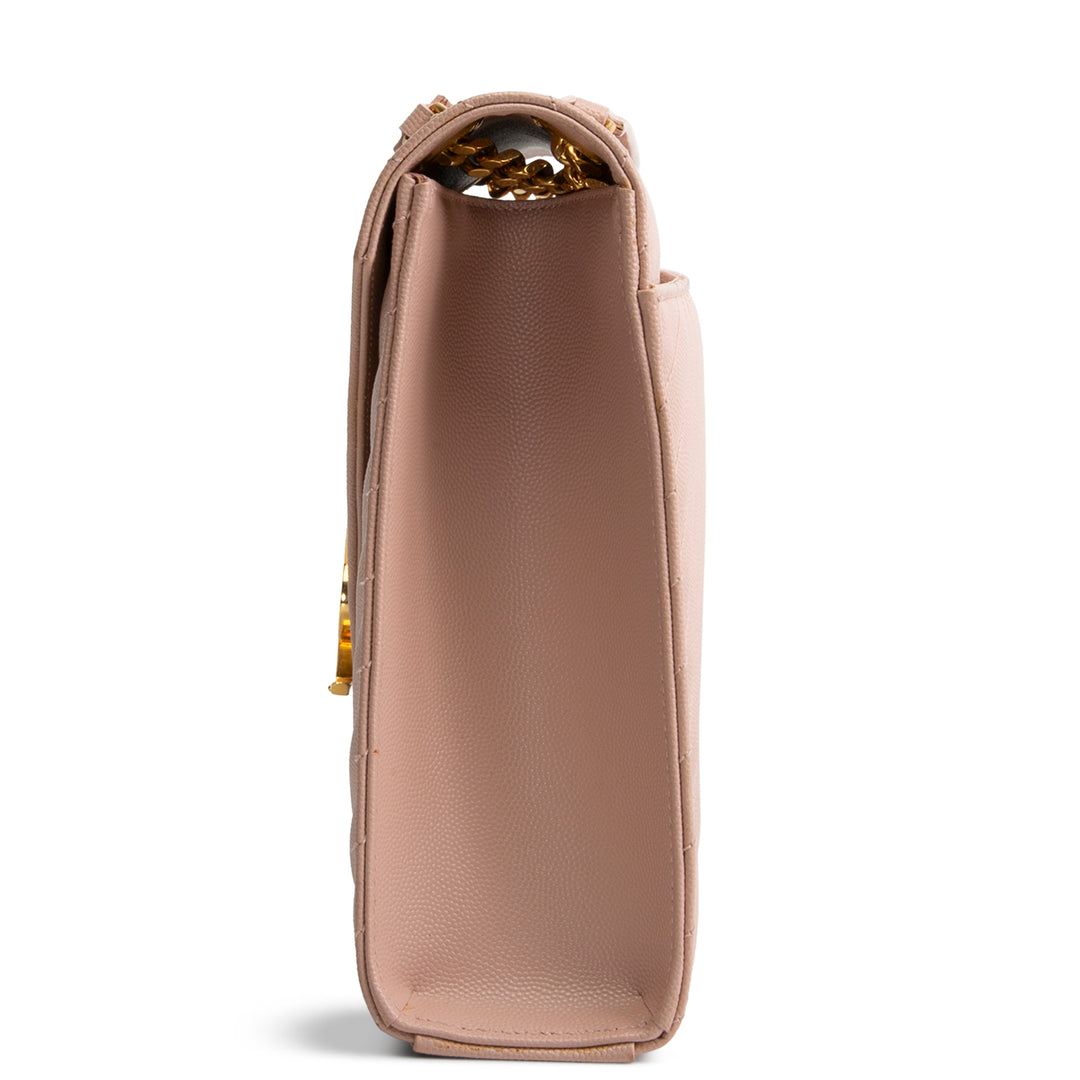 Blush Pink Matelassé Chain Shoulder Bag