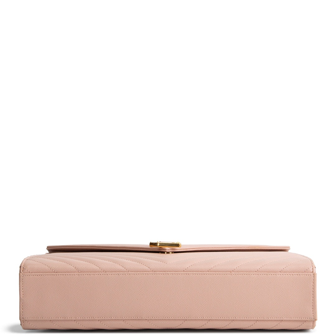 Blush Pink Matelassé Chain Shoulder Bag