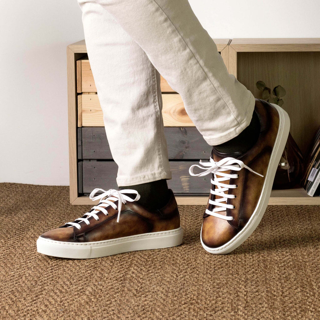 Men's Bespoke Fire Patina Leather Capsule Sneakers
