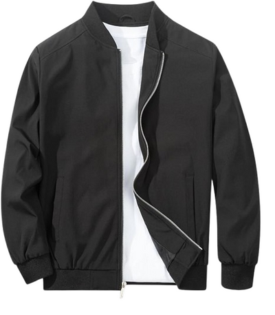 Laliya Classic Black Zip-Up Bomber Jacket