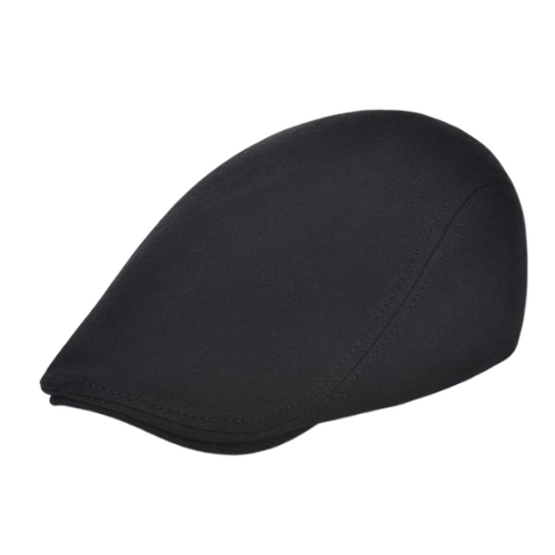 Laliya Classic Black Cotton Flat Cap Ivy Newsboy Hat