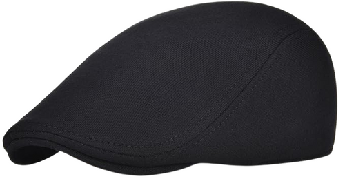 Laliya Classic Black Cotton Flat Cap Ivy Newsboy Hat