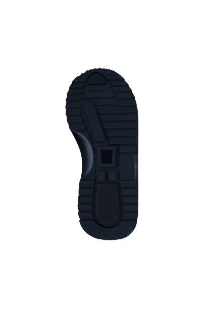 Laliya Navy Blue Breathable Knit and Suede Low-Top Sneakers