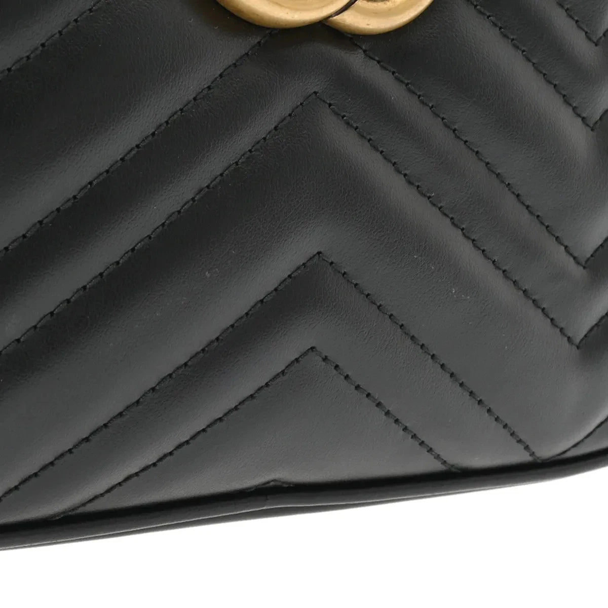 Black Matelassé Matelassé Chevron Leather Camera Bag