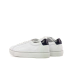 Men's Bespoke White Leather Low-Top Sneakers
