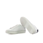 Men's Bespoke White Leather Low-Top Sneakers